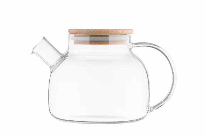 ARDESTO Teapot Gemini 1000ml, borosilicate glass, bamboo, transparent