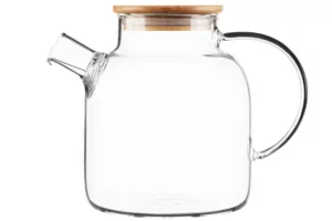 ARDESTO Teapot Gemini 1500ml, borosilicate glass, bamboo, transparent