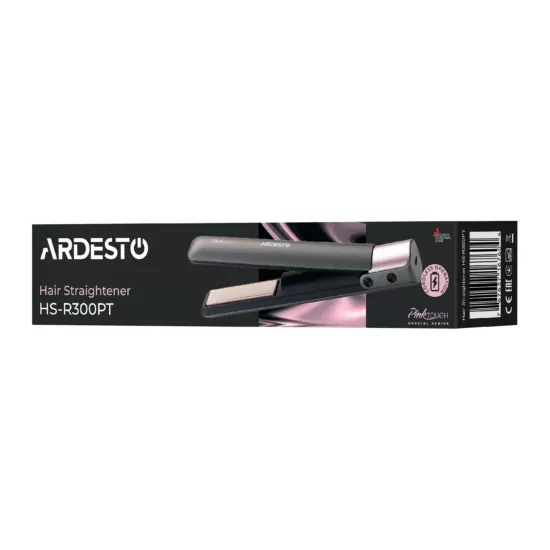 ARDESTO Випрямляч Pink Touch, 50Вт, 160-200C, акумуляторний, кераміка, USB-C > USB-A, сірий+рожевий