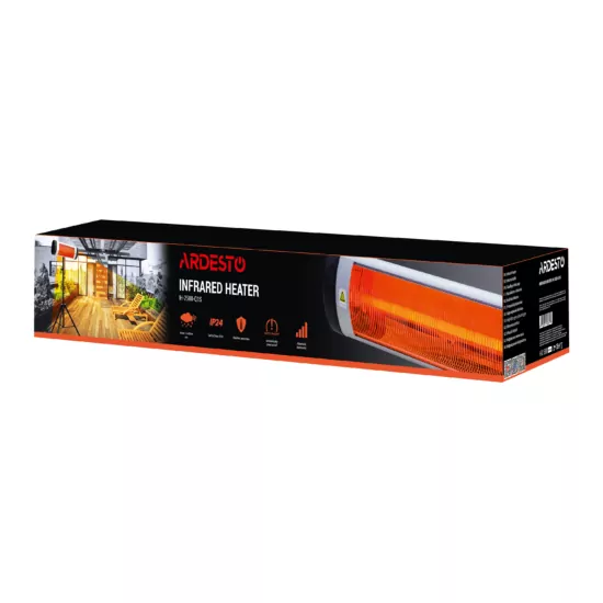 ARDESTO Infrared heater quartz, 12m2, 2500w, mechanical control, grey/black