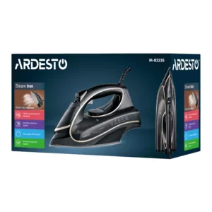 ARDESTO Утюг IR-B2235, 2400Вт, 450мл, паровой удар, керам. подошва, чёрно-золотой