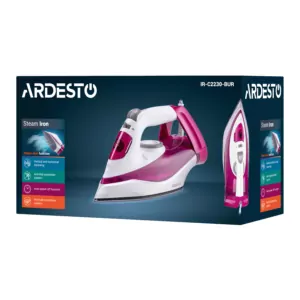 ARDESTO Iron IR-C2230-BUR, 2200W, 300ml, steam boost, ceramic soleplate, crimson