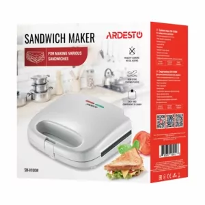 ARDESTO sandwich maker SM-H100W, 700W, 1 plate-sandwich, device body-plastic, white