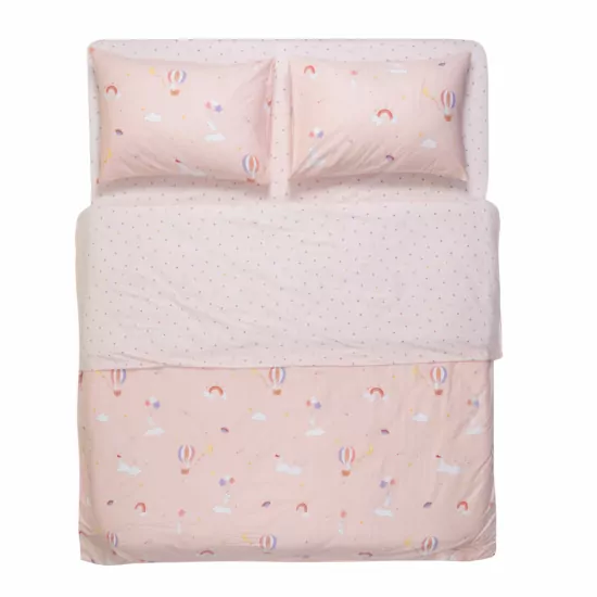 ARDESTO Bedding set 2.0 Gloria, sateen, joy, pink, duvet cover 200x220cm, bed sheet 230x240cm, pillowcases (2) 50x70cm, 100% cotton