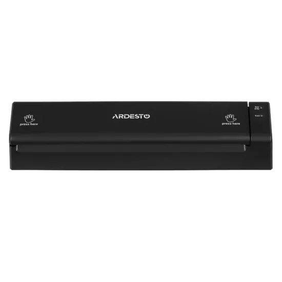 ARDESTO Vacuum Sealer for rolls and packages, 110W, 28сm, electronic control, +1 roll, plastic, black