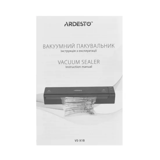 ARDESTO Vacuum Sealer for rolls and packages, 110W, 28сm, electronic control, +1 roll, plastic, black