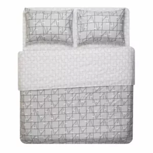 ARDESTO Bedding set 2.0 Gloria, sateen, geometry, grey, duvet cover 200x220cm, bed sheet 230x240cm, pillowcases (2) 50x70cm, 100% cotton