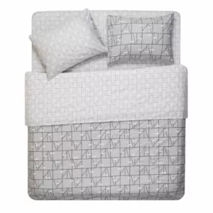 ARDESTO Bedding set 2.0 Gloria, sateen, geometry, grey, duvet cover 200x220cm, bed sheet 230x240cm, pillowcases (2) 50x70cm, 100% cotton