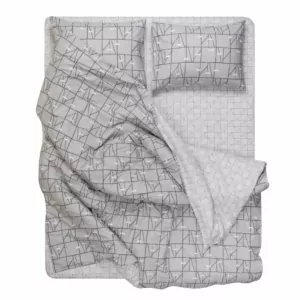 ARDESTO Bedding set 1.5 Gloria, sateen, geometry, grey, duvet cover160x220cm, bed sheet 160x220cm, pillowcases (2) 50x70cm, 100% cotton