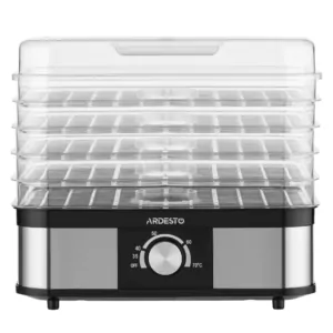 ARDESTO Dryer for products FDB-52832B, 245W, pallets -5x3cm, max-70°С, temperature adjustment, plastic, black+inox