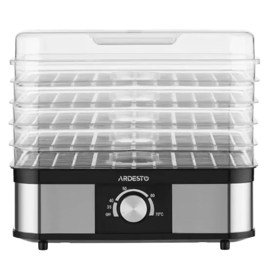 ARDESTO Dryer for products FDB-52832B, 245W, pallets -5x3cm, max-70°С, temperature adjustment, plastic, black+inox