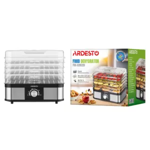 ARDESTO Dryer for products FDB-52832B, 245W, pallets -5x3cm, max-70°С, temperature adjustment, plastic, black+inox