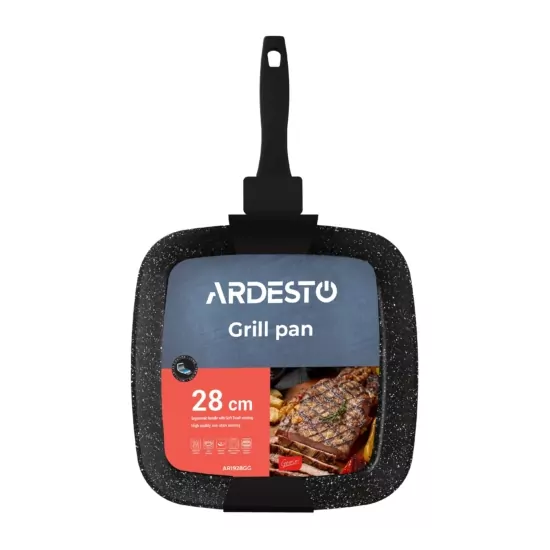 ARDESTO Gemini[Сковорода гриль Gemini Gussola, 28см, алюміній, чорний]