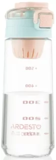 ARDESTO Bottle with fruit infuser Duo 720ml, plastic, light blue, pink