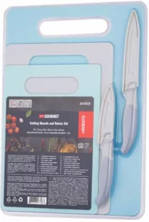 Набір кухонних дошок і ножів Ardesto Gemini Gourmet, 5 предметів, 25×17.6см, 28.8×19.6см, 35.2×24.8см, 8.9см, 12.7см, пластик, нержавіюча сталь